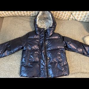 Girls puffer jacket I metallic blue. Brand new.